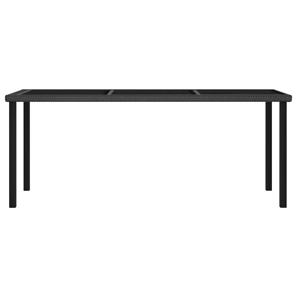 7 Piece Outdoor Garden Dining Set Patio Table Chairs Black Rattan