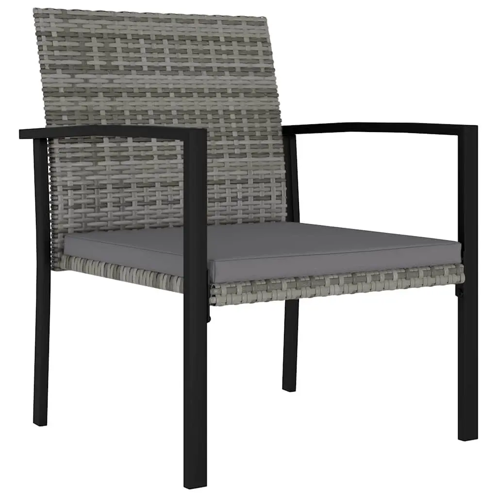 5 Piece Garden Dining Set Poly Rattan Grey Outdoor Furniture Patio Table Chairs