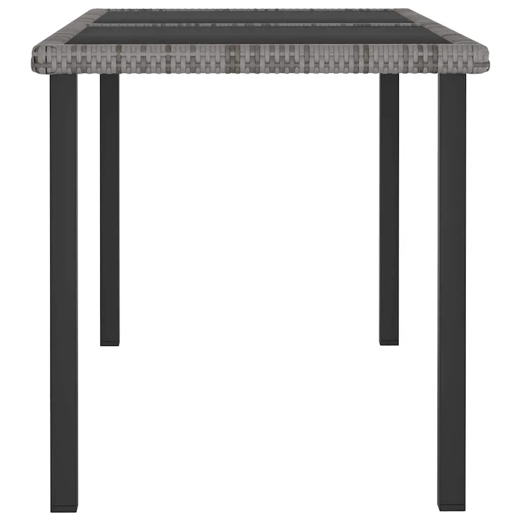 5 Piece Outdoor Dining Set Grey Poly Rattan Garden Patio Table Chairs
