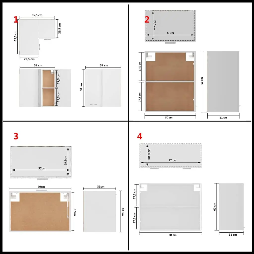 11 Piece Kitchen Cabinet Set Storage Organiser Engineered Wood White