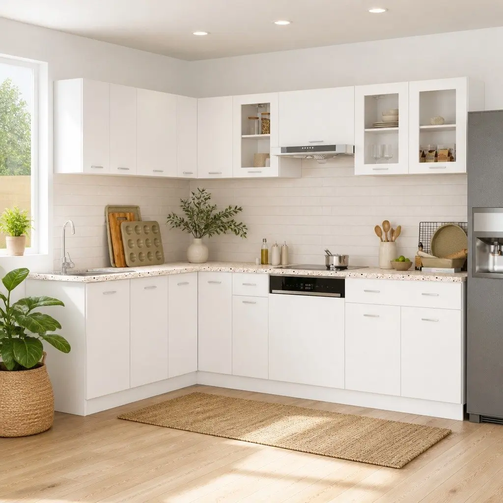 Kitchen Cabinet Set White Storage Cupboard 11 Piece Engineered Wood Furniture