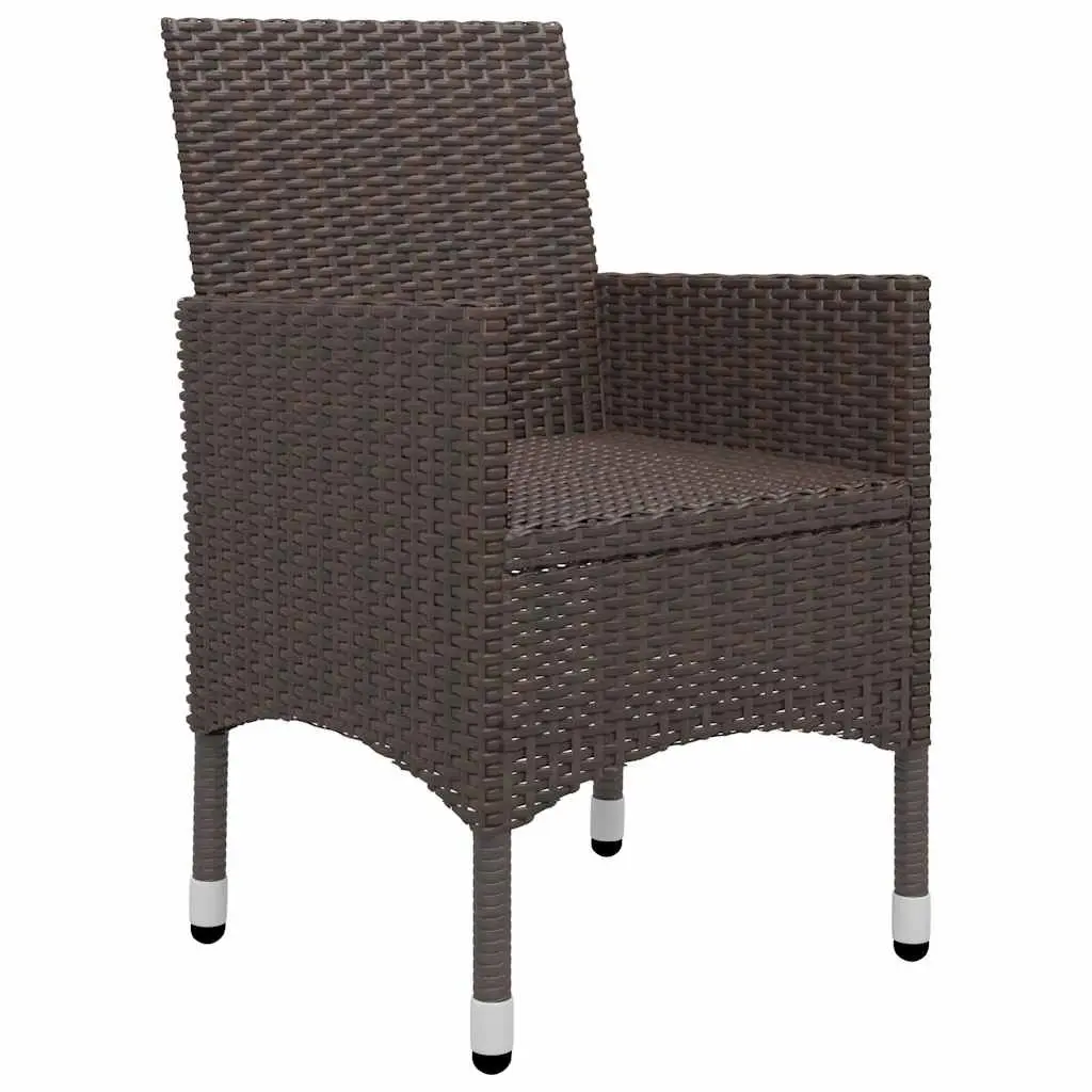 Outdoor Furniture Set 4 Chairs Brown Table with Cushions Garden Dining 5 Piece