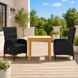 Value-Driven Black Acacia Wood Garden Dining Set