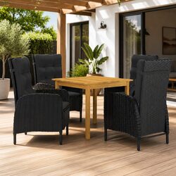 Comfortable 5-Piece Garden Dining Set in Black