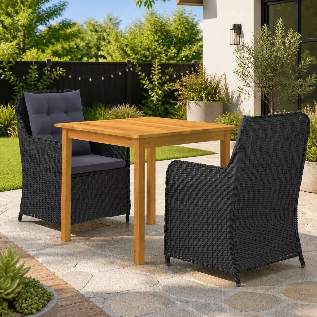 3-Piece Garden Dining Set for Outdoor Use