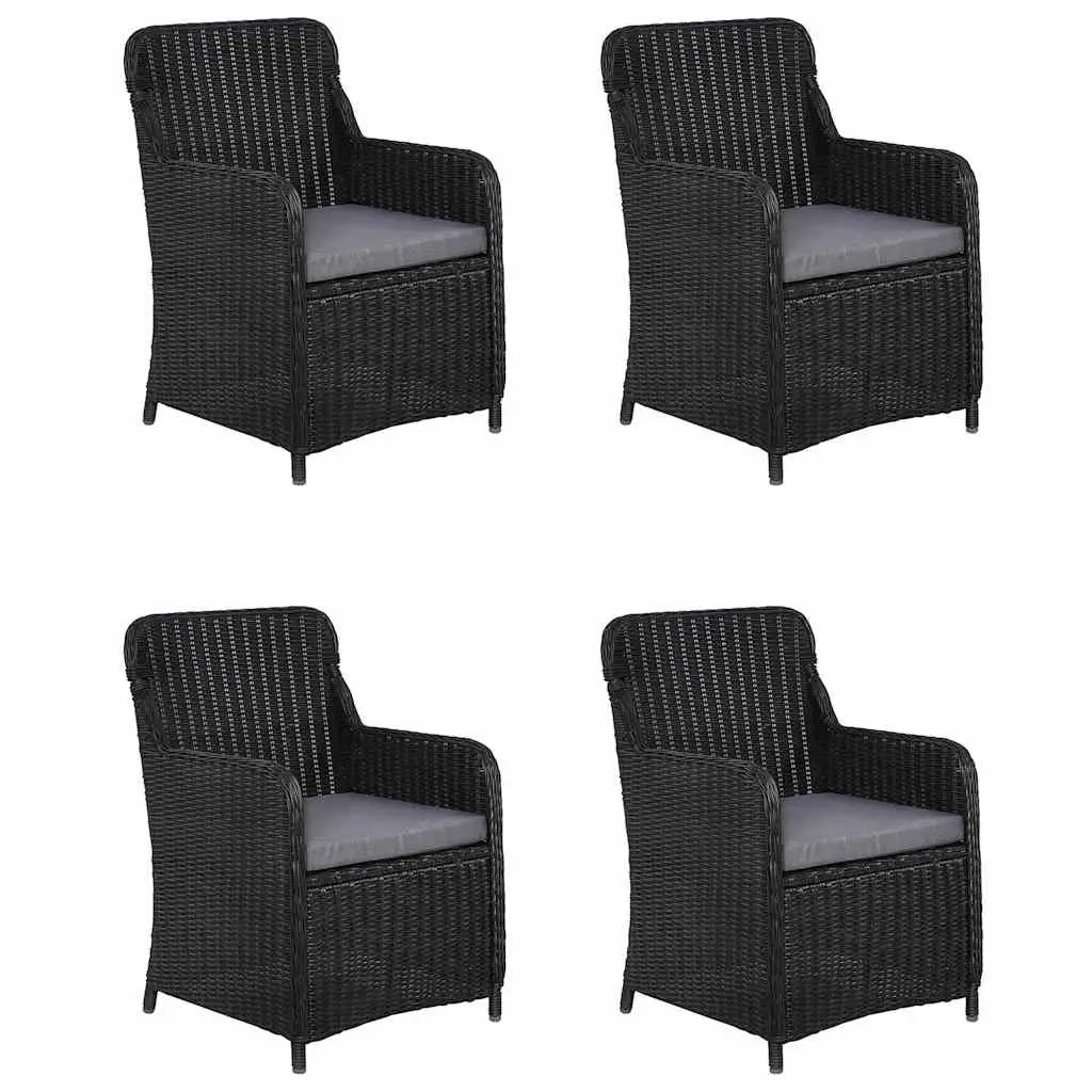 5 Piece Garden Dining Set Outdoor Furniture Table Chairs Black