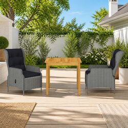 Reliable 3 Piece Grey Dining Set for Outdoor Use