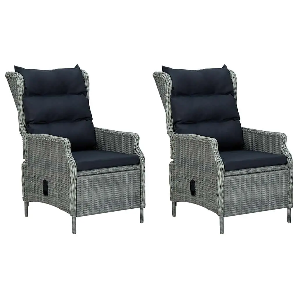 Garden Dining Set Outdoor Table Chairs 3 Piece Grey