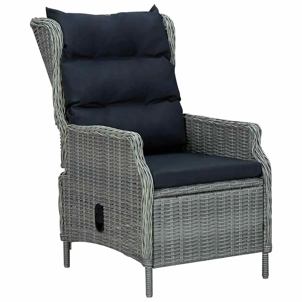 Garden Dining Set Outdoor Table Chairs 3 Piece Grey
