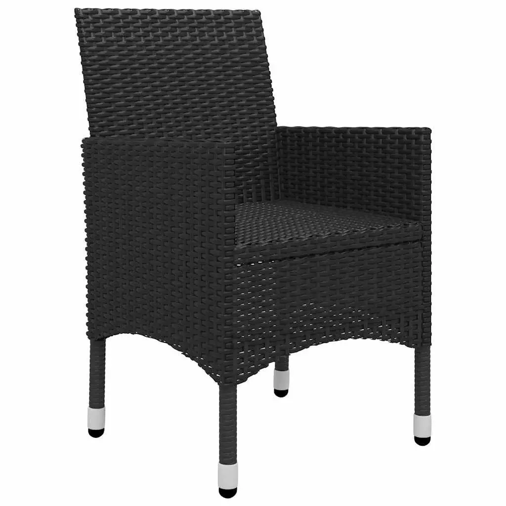 Garden Dining Set 5 Piece Outdoor Table Chairs Black