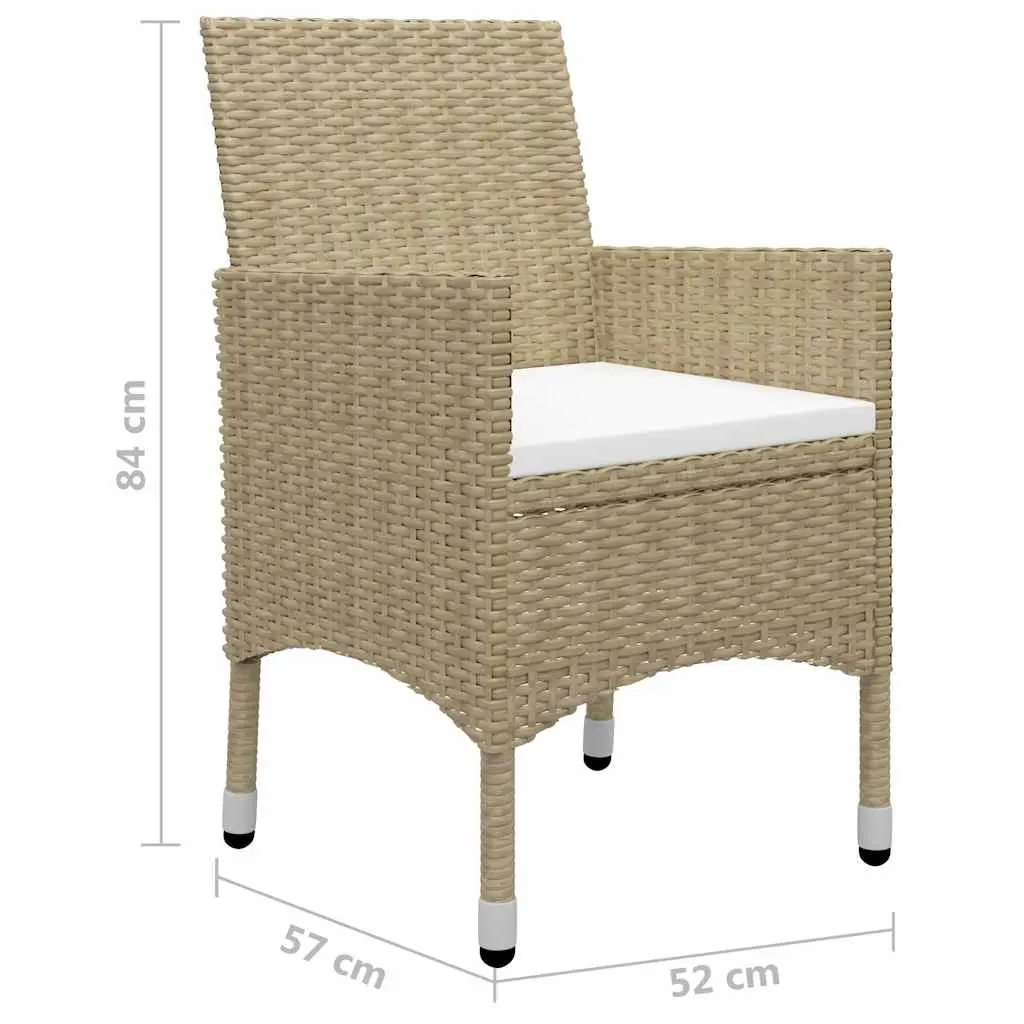 Garden Dining Set 5 Piece Outdoor Furniture Table Chairs Beige