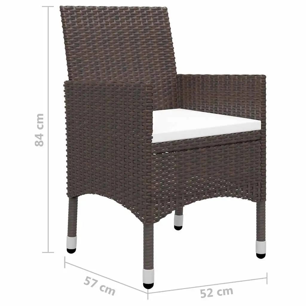 Garden Dining Set 7 Piece Outdoor Furniture Brown Acacia Wood Table Chairs