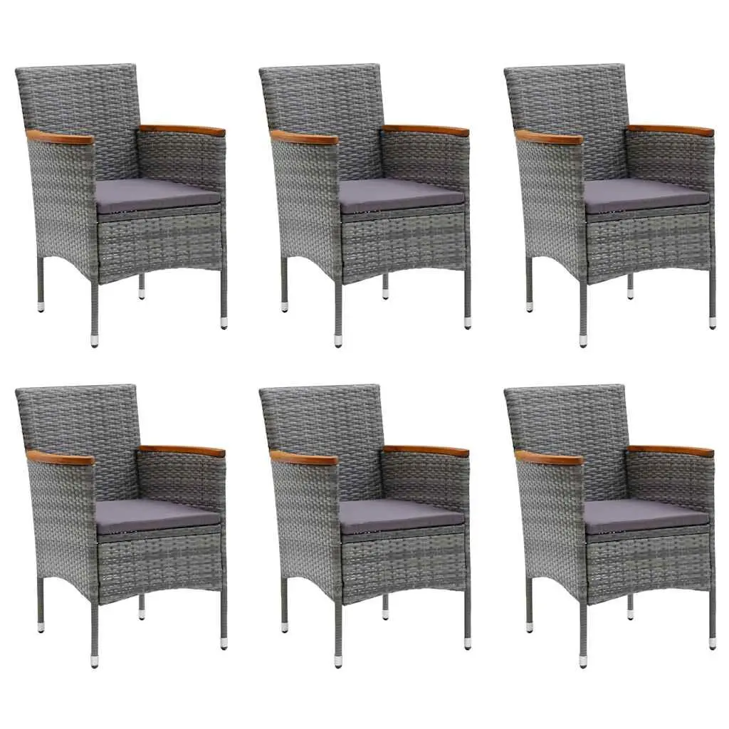 Garden Dining Set 7 Piece Outdoor Furniture Table Chairs Grey