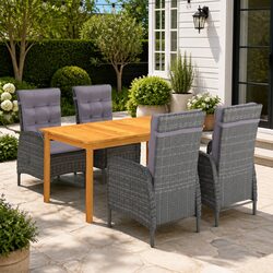 Reliable Grey Garden Dining Set with Comfort Features
