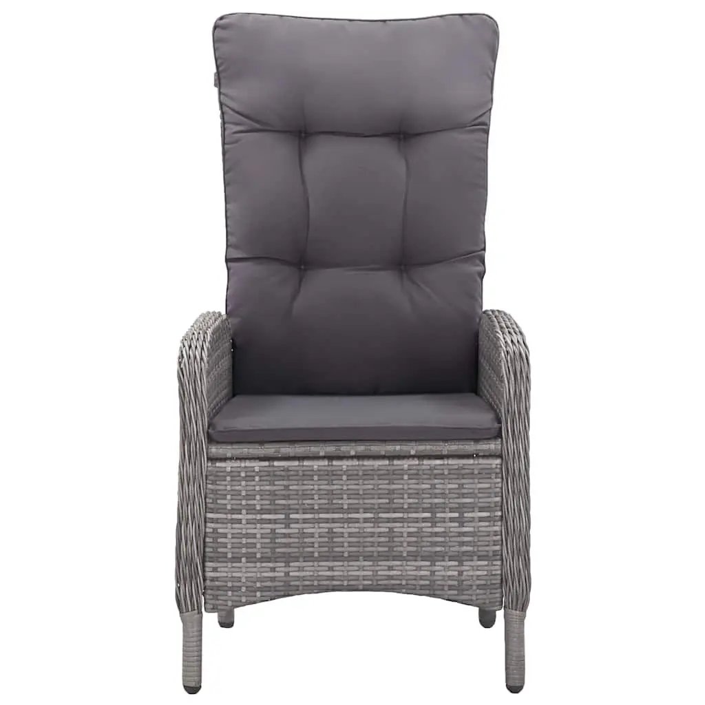 Garden Dining Set 5 Piece Grey Outdoor Furniture Table Chairs Patio Rattan