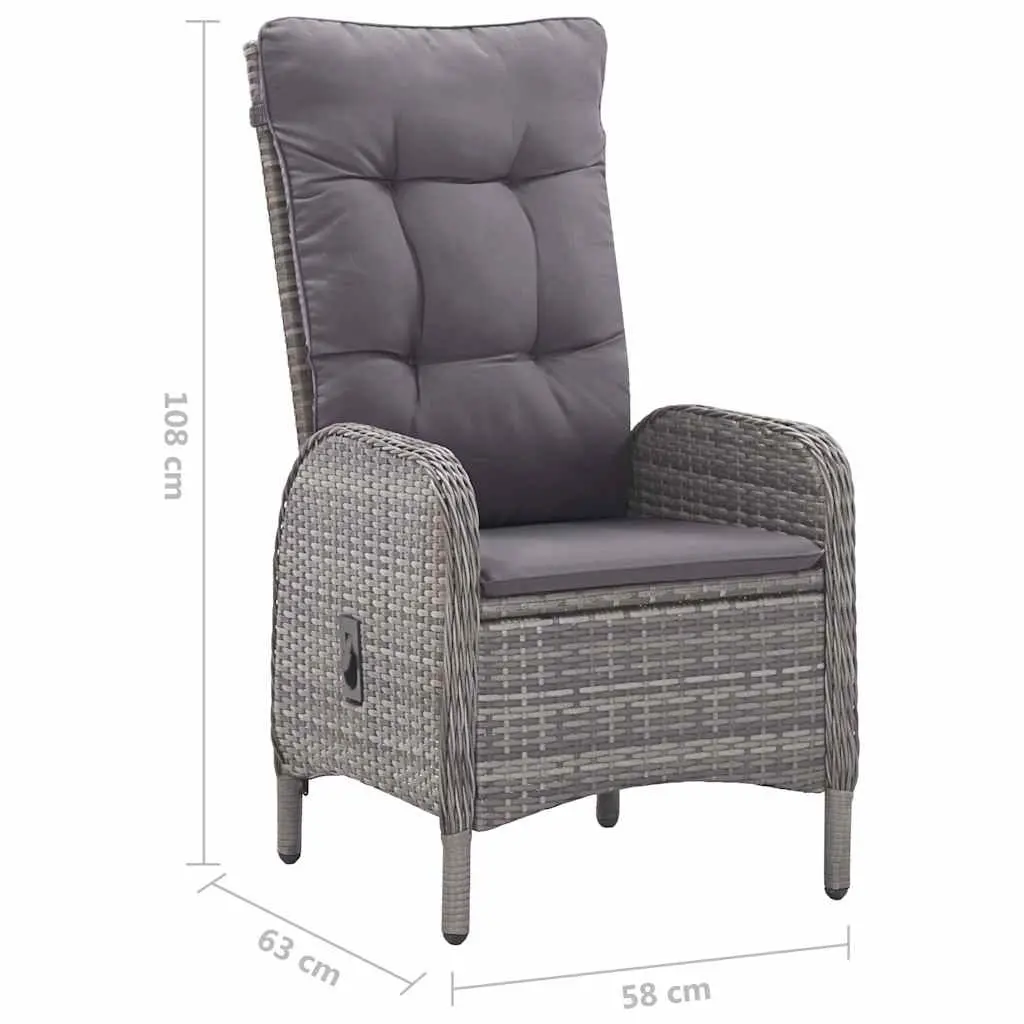 7 Piece Garden Dining Set Grey Outdoor Furniture Table Chairs Rattan
