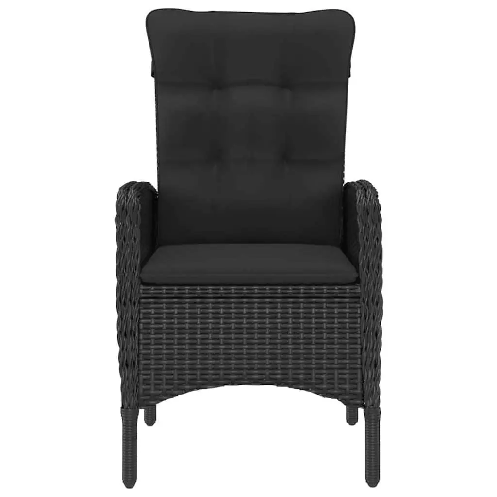 Garden Dining Set 7 Piece Outdoor Table Chairs Black Acacia Wood Rattan