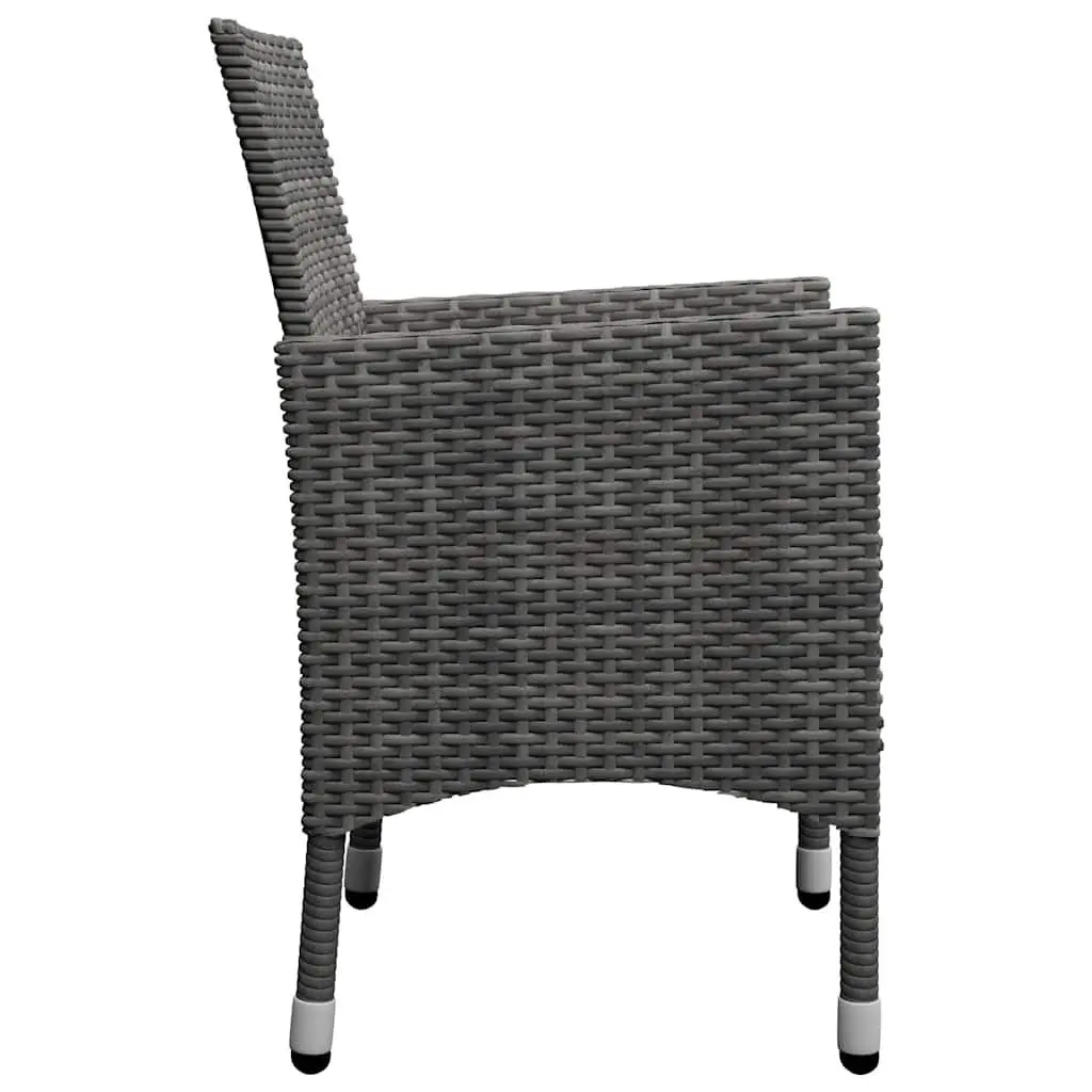 Garden Dining Set 7 Piece Outdoor Furniture Table Chairs Stools Grey