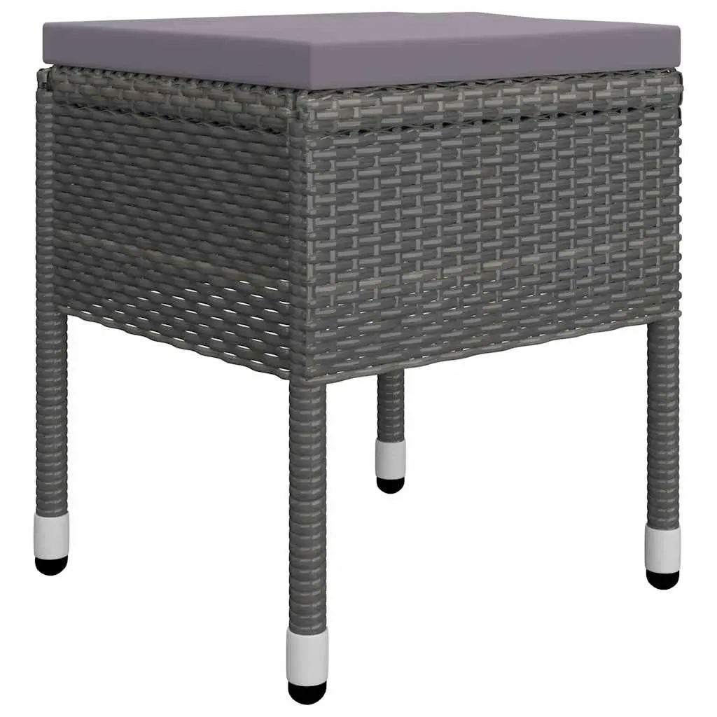 Garden Dining Set 7 Piece Outdoor Furniture Table Chairs Stools Grey Weather Resistant
