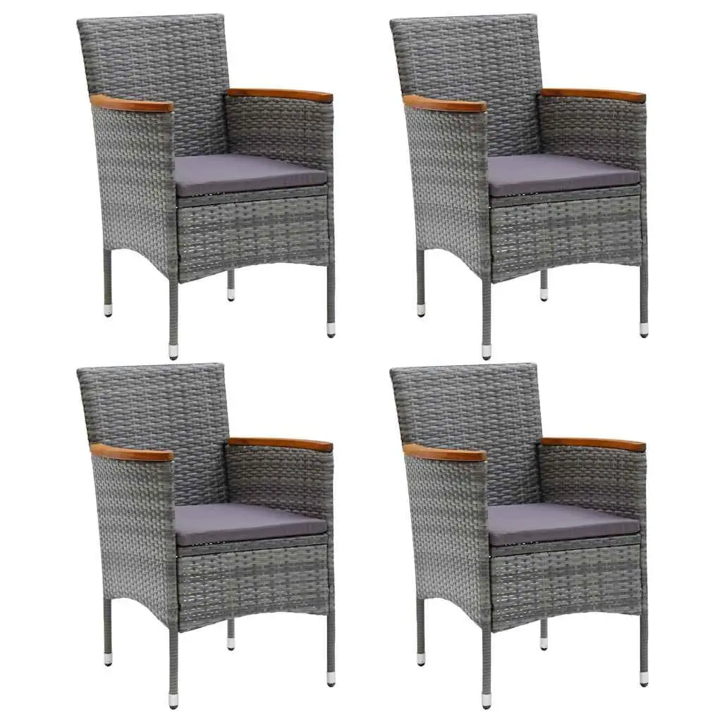 Garden Dining Set 7 Piece Outdoor Furniture Table Chairs Stools Grey Weather Resistant