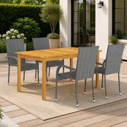 Value and Practicality in a 5-Piece Grey Dining Set