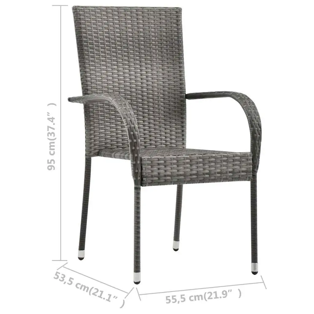 Garden Dining Set 5 Piece Outdoor Table Chairs Grey