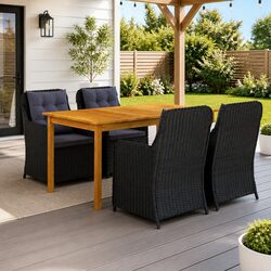 5-Piece Outdoor Dining Set with Comfort and Practicality