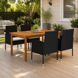 Comfortable and Practical 5 Piece Black Garden Set