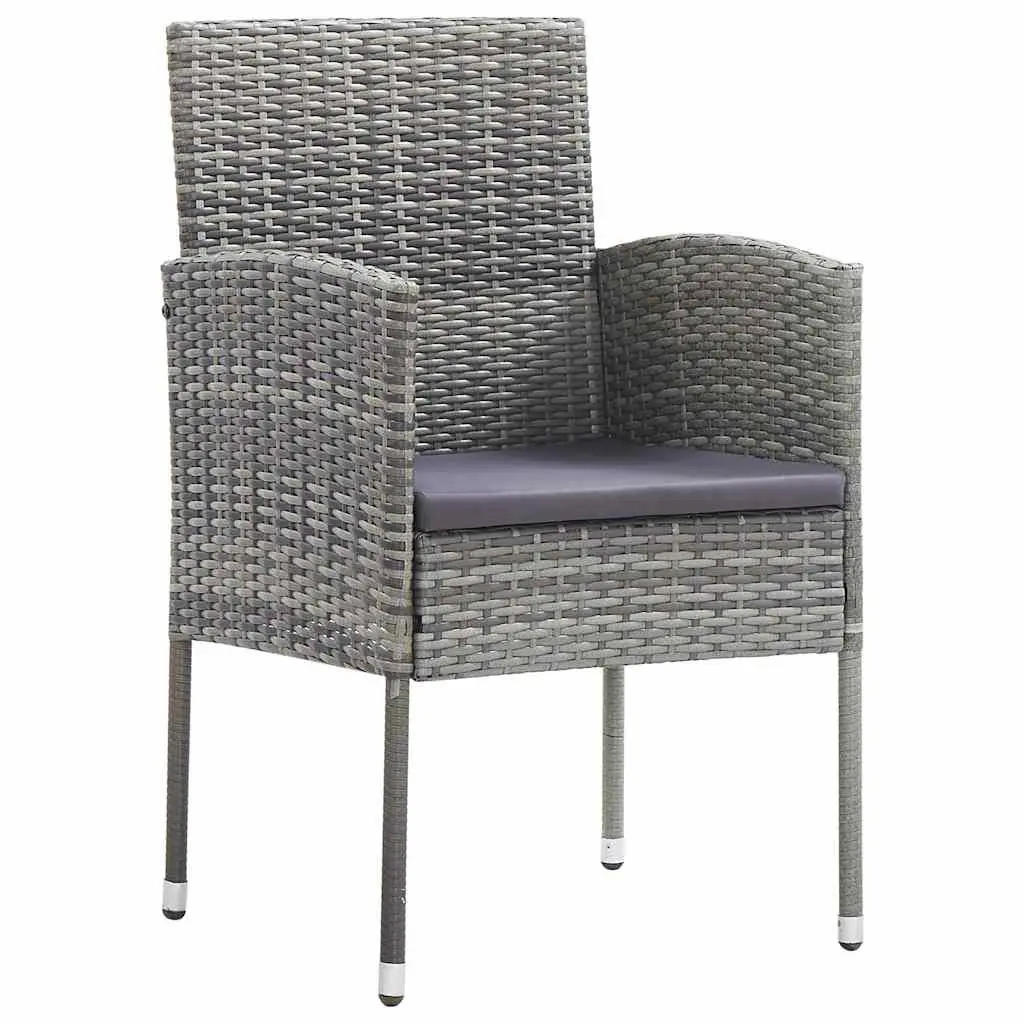 Garden Dining Set Outdoor Table Chairs 5 Piece Grey