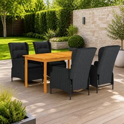 5-Piece Grey Garden Dining Set: Comfort and Quality