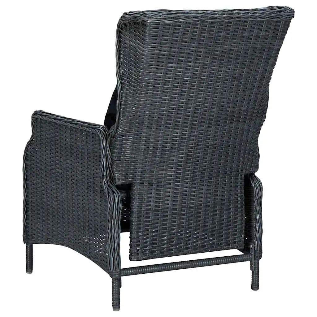 Outdoor Dining Set 7 Piece Patio Furniture Grey Acacia Wood Table and Rattan Chairs with Cushions