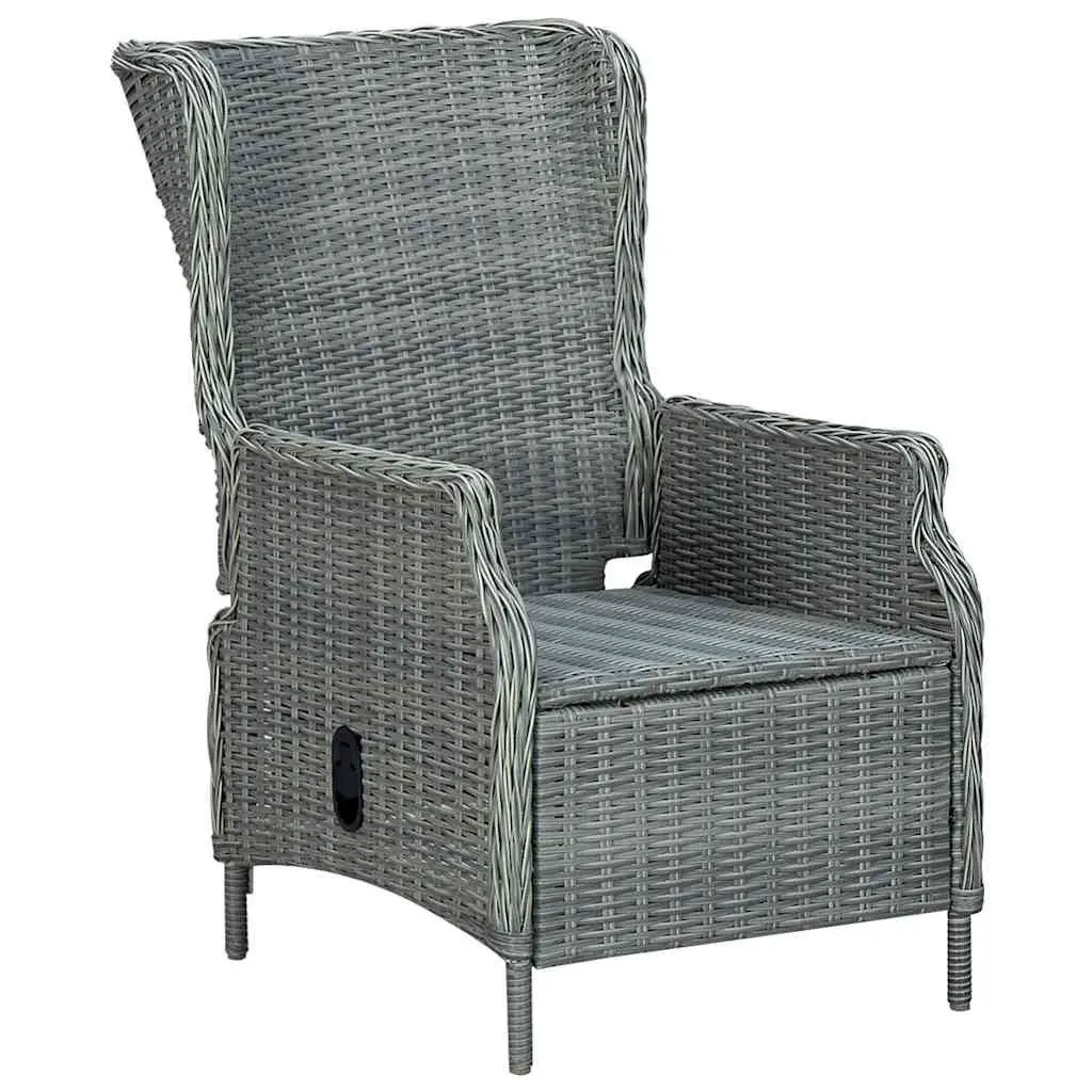 7 Piece Garden Dining Set Outdoor Table Chairs Grey PE Rattan Steel Frame