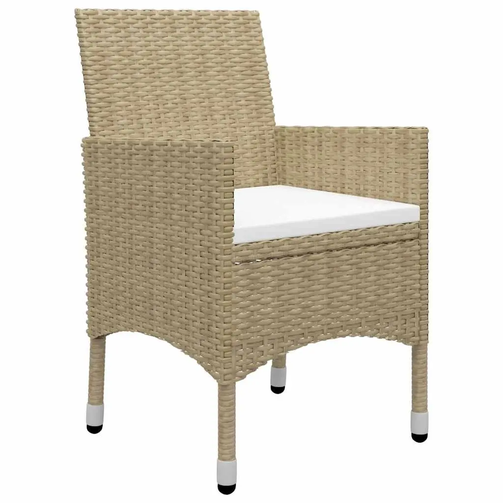 Outdoor Dining Set 9 Piece Patio Furniture Beige Rattan Table and Chairs