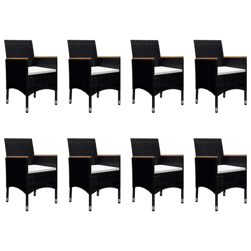Outdoor Furniture Patio Dining Set 9Piece Black Table Chairs Garden