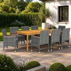 Durable and Comfortable 9 Piece Garden Dining Set