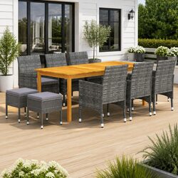 Reliable 11-Piece Garden Dining Set in Grey