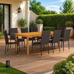 Acacia Wood 9-Piece Dining Set for Your Outdoor Space