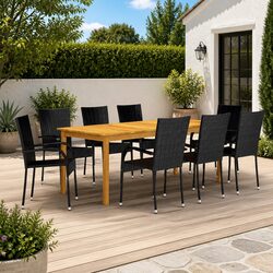 Reliable 9 Piece Outdoor Dining Set with Acacia Wood