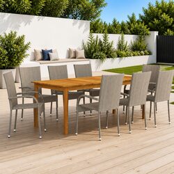 Value-Driven 9-Piece Garden Dining Set in Grey