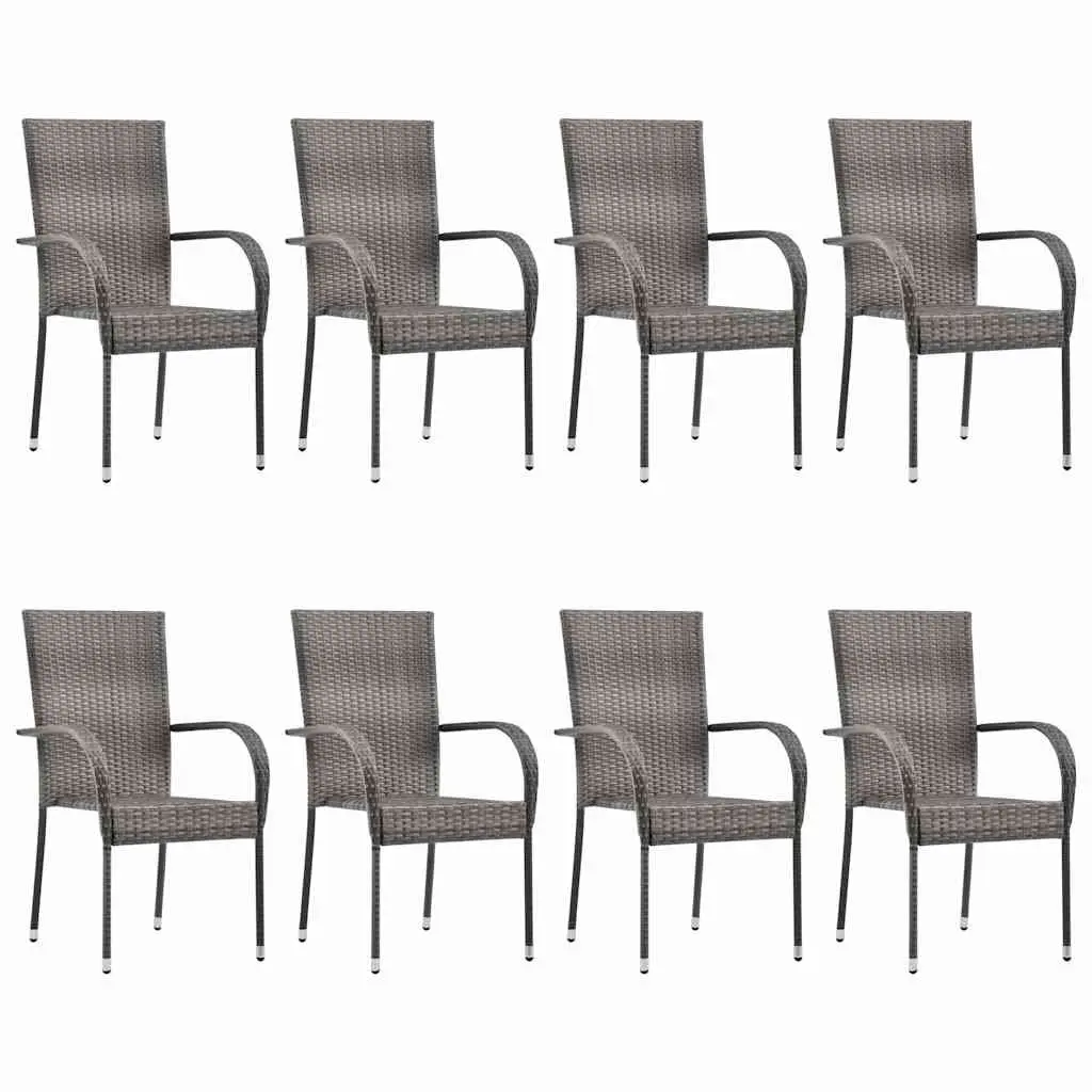 Garden Dining Set 9 Piece Outdoor Furniture Table Chairs Grey Acacia