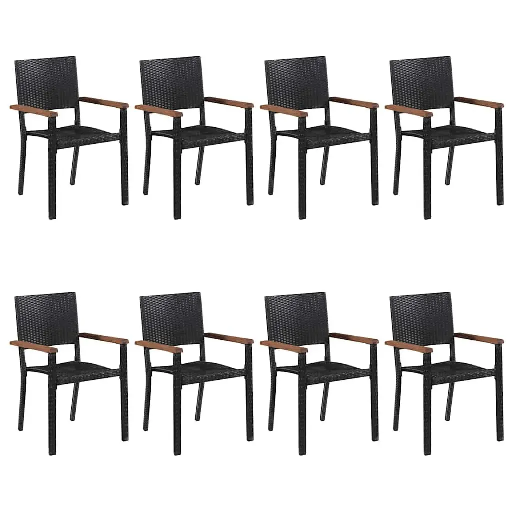 9 Piece Garden Dining Set Outdoor Table Chairs Black