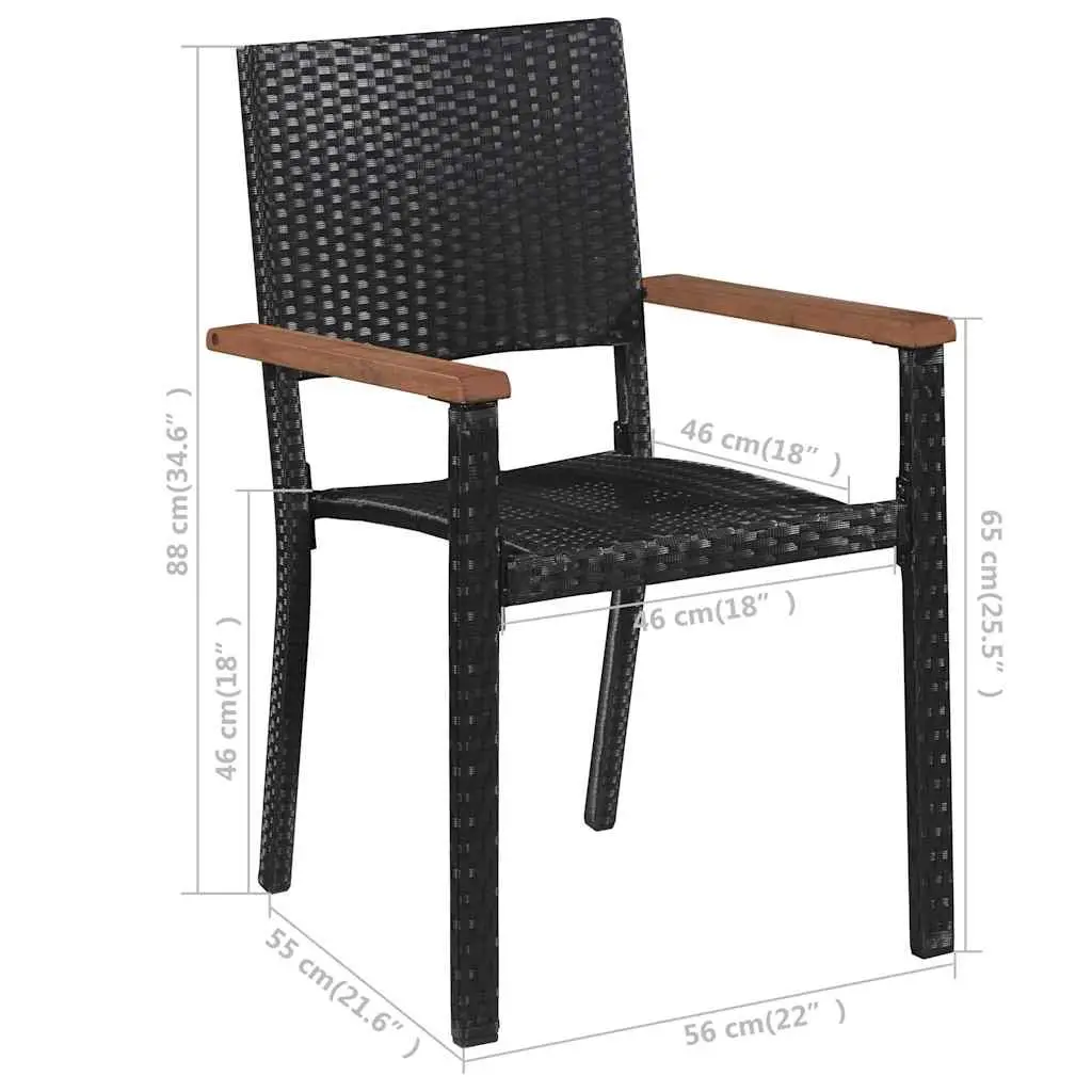 9 Piece Garden Dining Set Outdoor Table Chairs Black