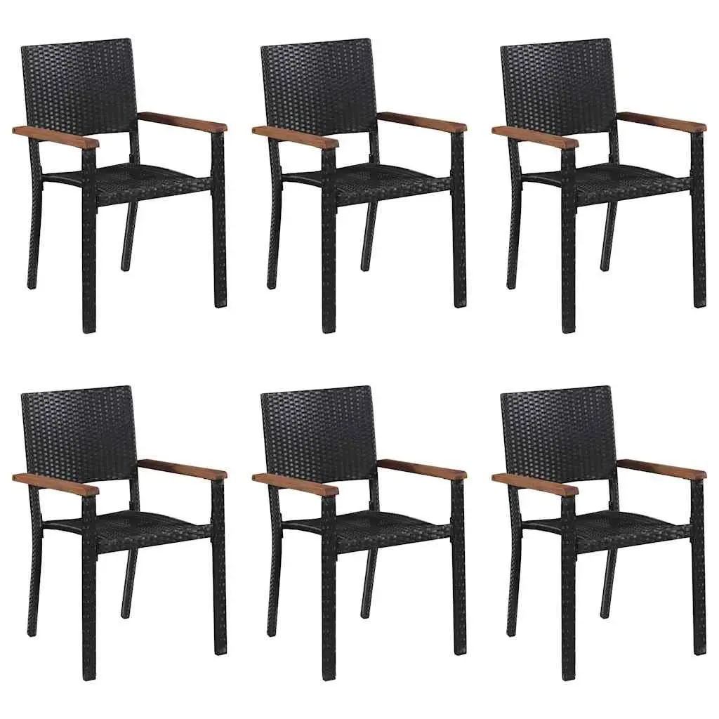 Garden Dining Set 7 Piece Outdoor Table Chairs Black