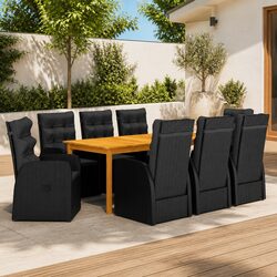 Comfortable 9-Piece Outdoor Dining Set with Cushions