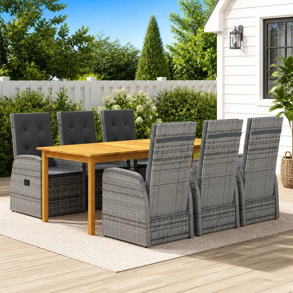 7 Piece Outdoor Dining Set with Comfort and Style