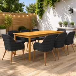 Warm and Practical 9-Piece Garden Dining Set for Enjoyment