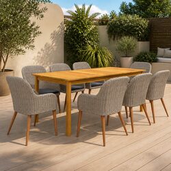Comfortable 9-Piece Outdoor Dining Set for Family Gatherings