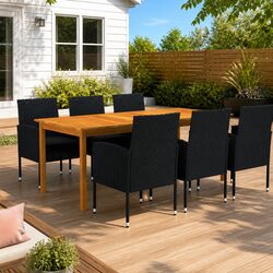 Comfortable 7 Piece Garden Dining Set for Outdoor Use