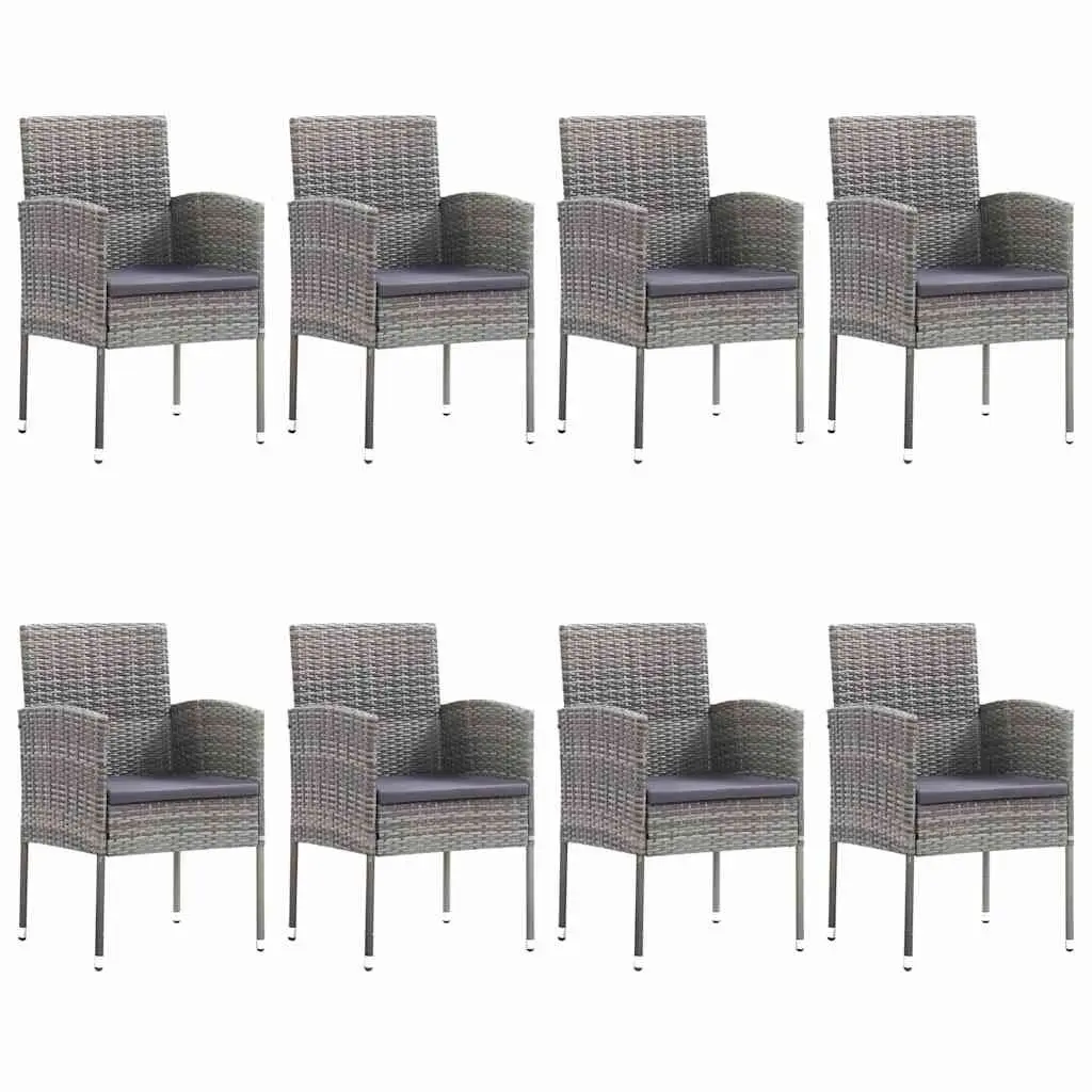 9 Piece Outdoor Garden Dining Set Grey Acacia Wood Chairs Table Patio Furniture
