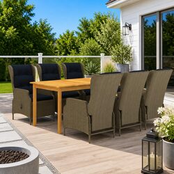 Durable 7 Piece Garden Dining Set for Outdoor Gatherings